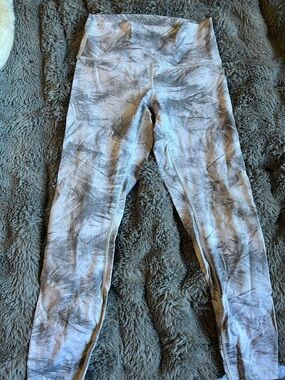 Lululemon Gray and white Tie-Dye Leggings - Comfortable Active Bottoms